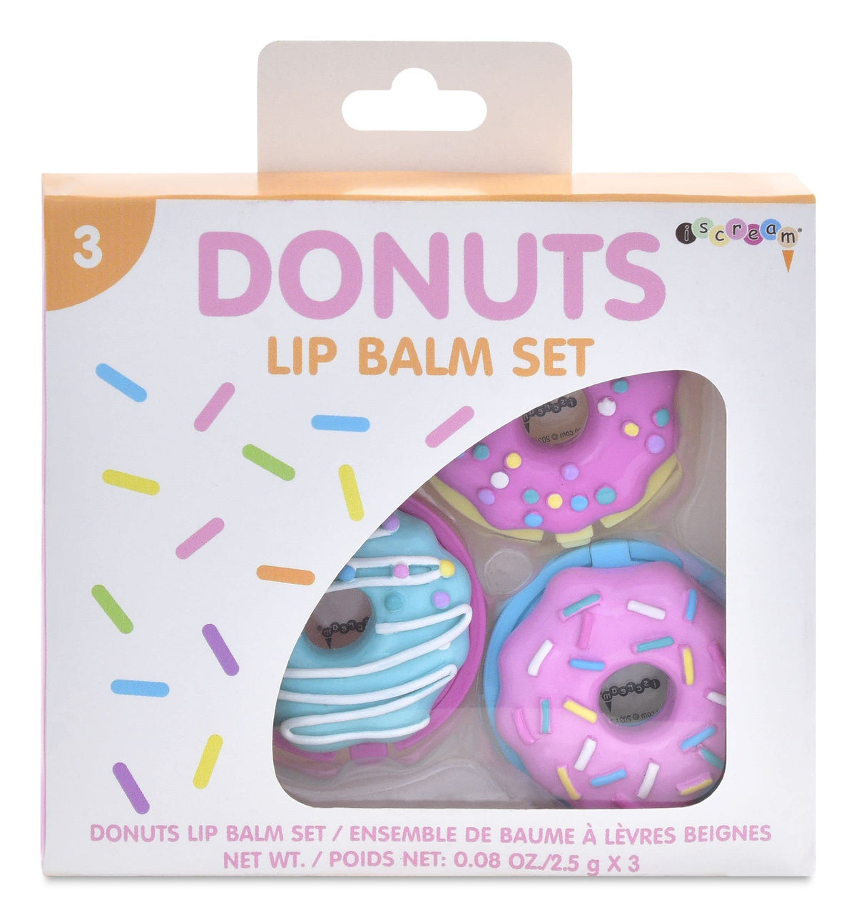 Iscream Lip Balm Trio - Sprinkle Donuts Scented Watermelon, Strawberry & Vanilla