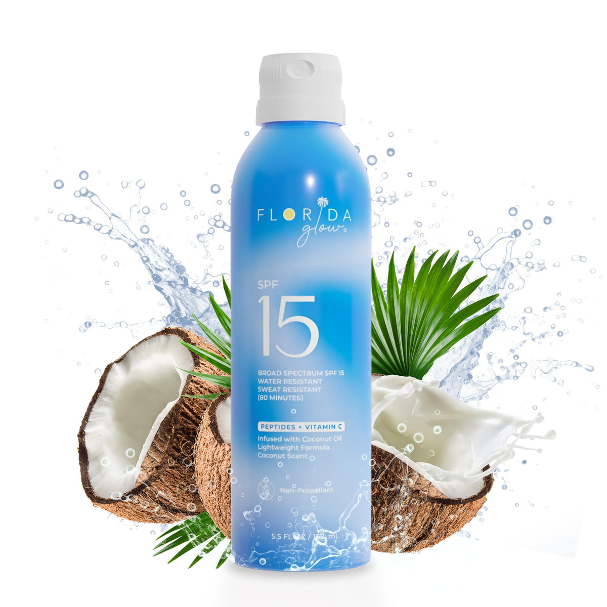 Florida Salt Scrubs Spf 15 Sunscreen Spray, Water Resistant, Paba & Oxybenzone Free, 5.5 Oz