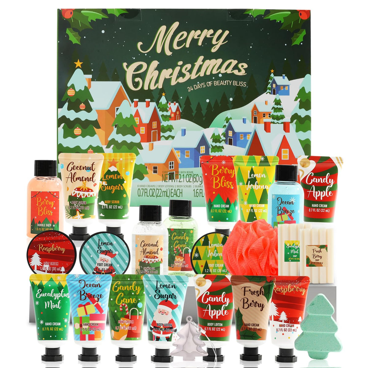 Body & Earth Limited Edition 2024 Advent Calendar Spa Gift Set For Women, 24Pcs Hand Cream & More