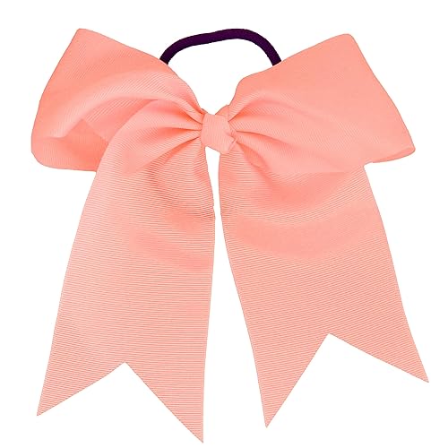 Motique Accessories Peach Jumbo Bow Pony with Tails - Grosgrain Hair Accessory, 1 Count