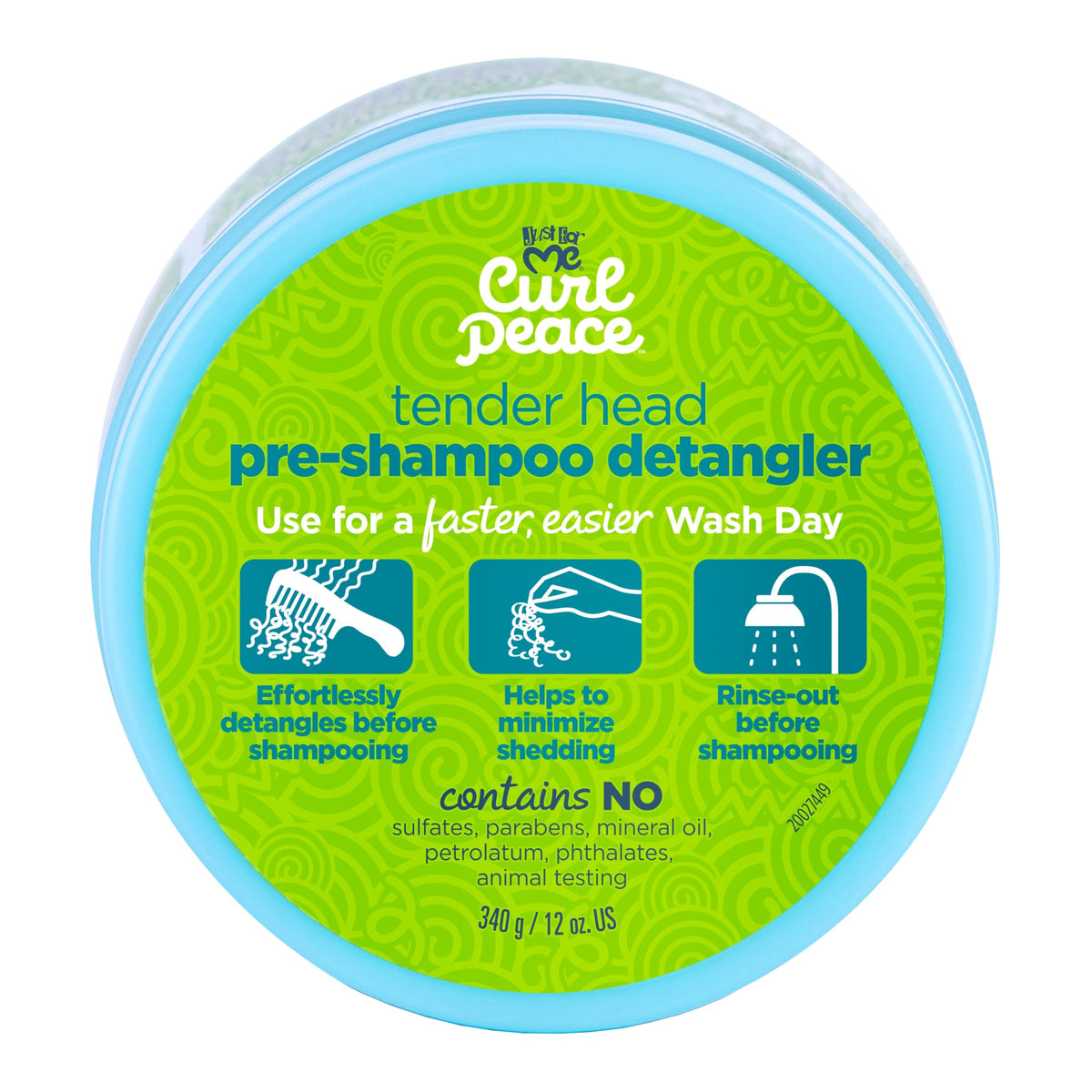 Just For Me Curl Peace Detangling Treatment - 12 Oz, No Parabens/Sulfates, Rinses Away Knots