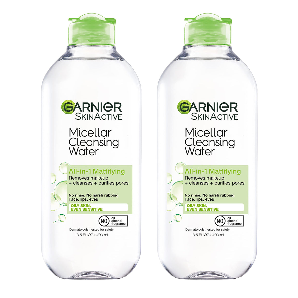 Garnier Micellar Water For Oily Skin, Makeup Remover & Cleanser, 2 Pack, Vegan, 13.5