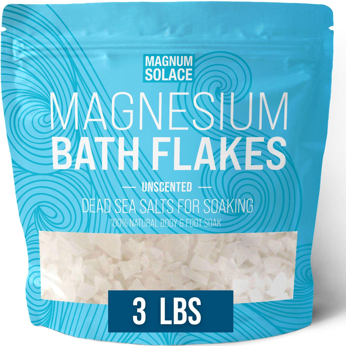 Magnum Solace Magnesium Flakes For Bath Soaking - 48 Ounce Dead Sea Salts