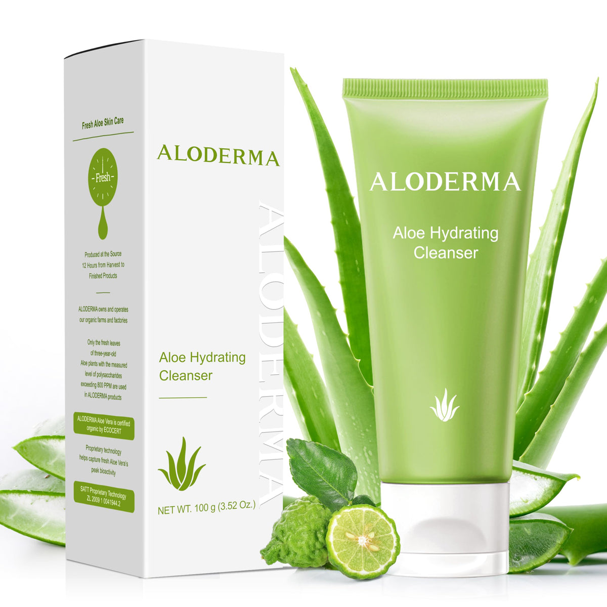 Aloderma Hydrating Facial Cleanser With Aloe Vera & Shea Butter - 3.5Oz Moisturizing Face Wash