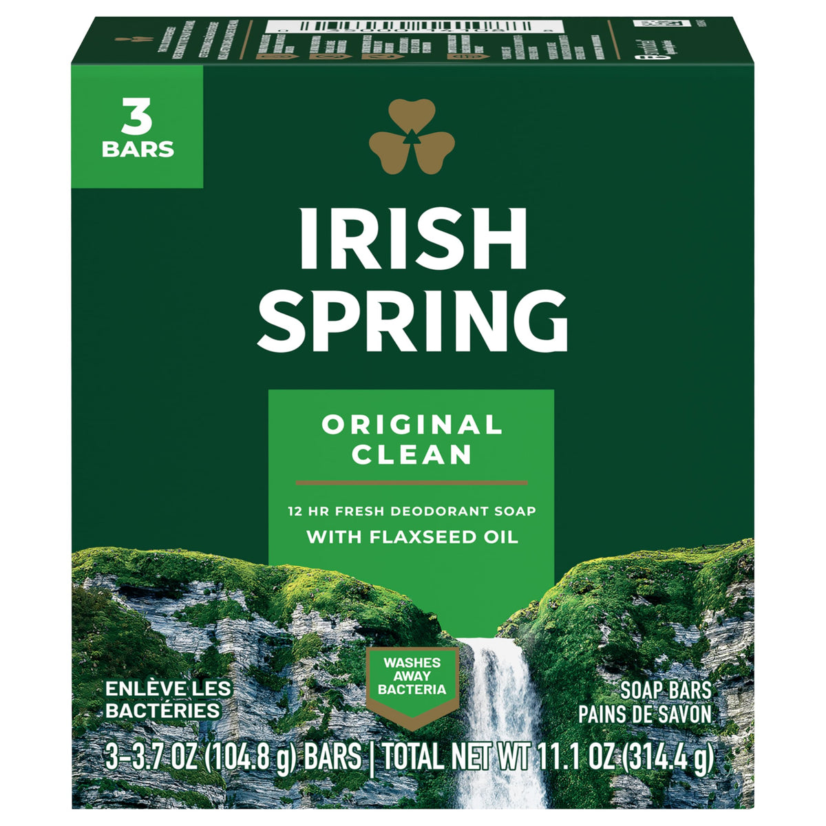 Irish Spring Deodorant Bar Soap, Original Green, 11.1 Oz - Colgate Palmolive