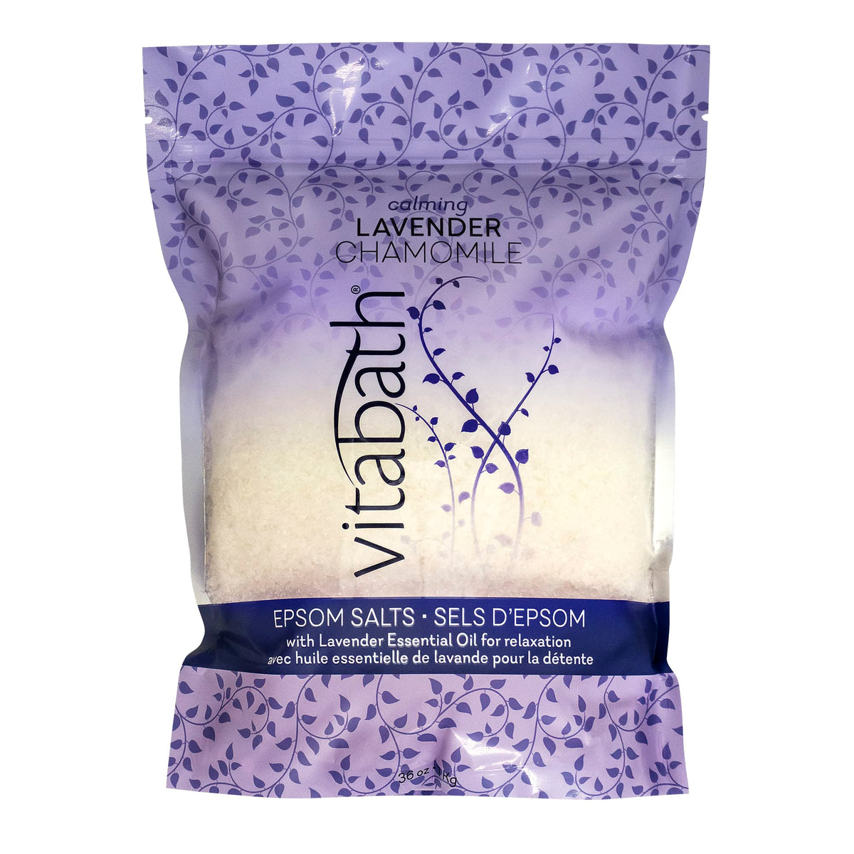 Vitabath Lavender Chamomile Epsom Salts - Relaxing Detox Soak For Muscle Soreness - 36 Oz