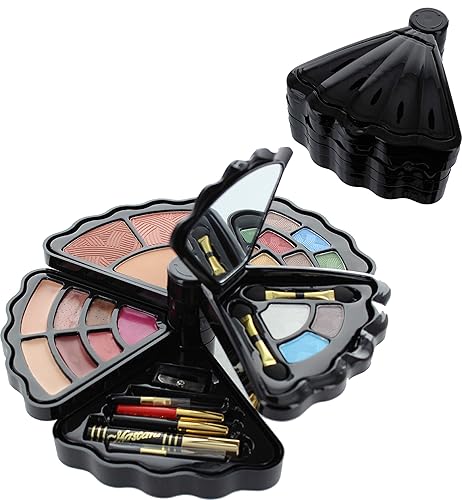 Br Makeup Set - Eyeshadows, Blush, Lip Gloss, Mascara & More - 1 Count, Black