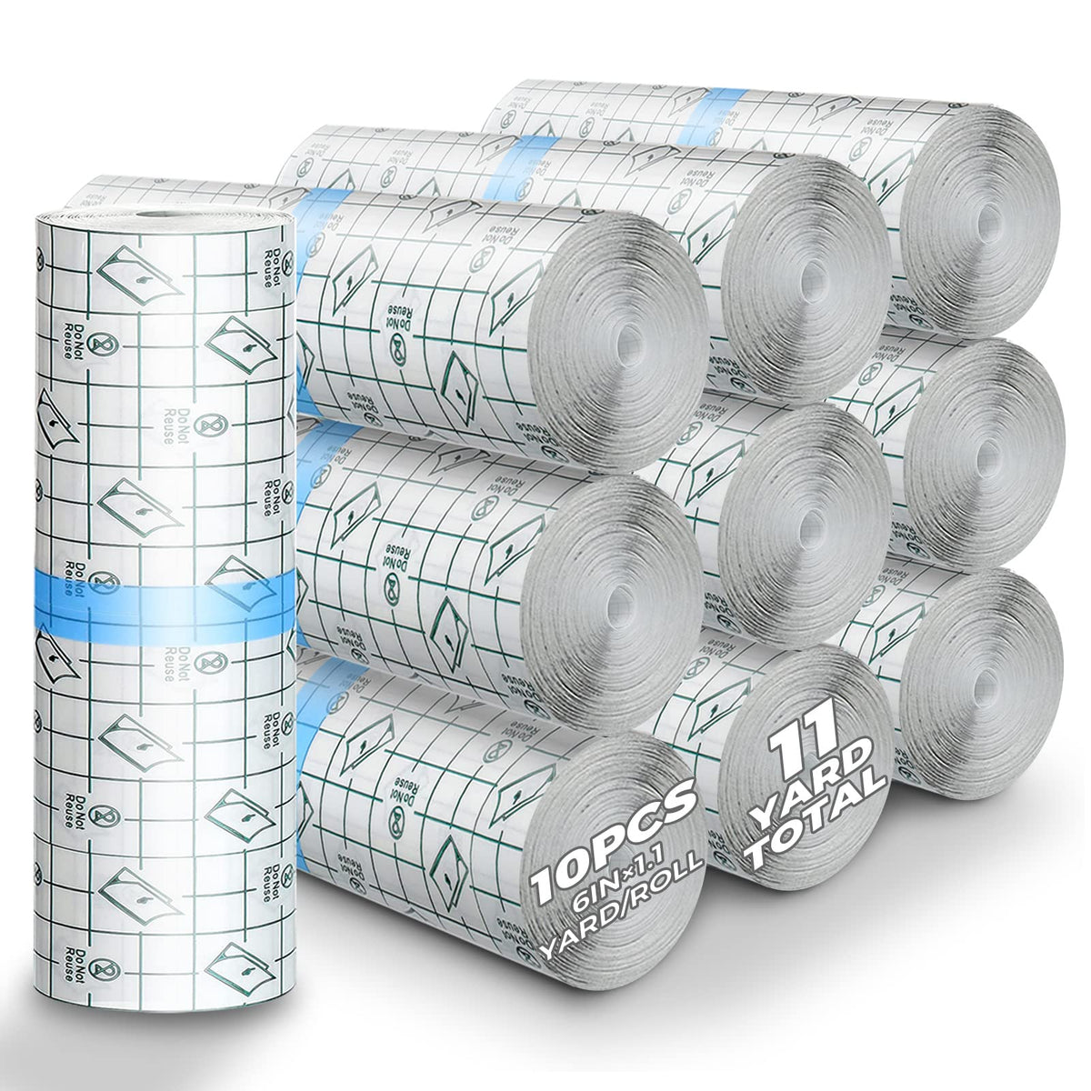 Bfons 10 Rolls Tattoo Aftercare Waterproof Bandages - 6&quot; X 1.1 Yard Healing Transparent Film