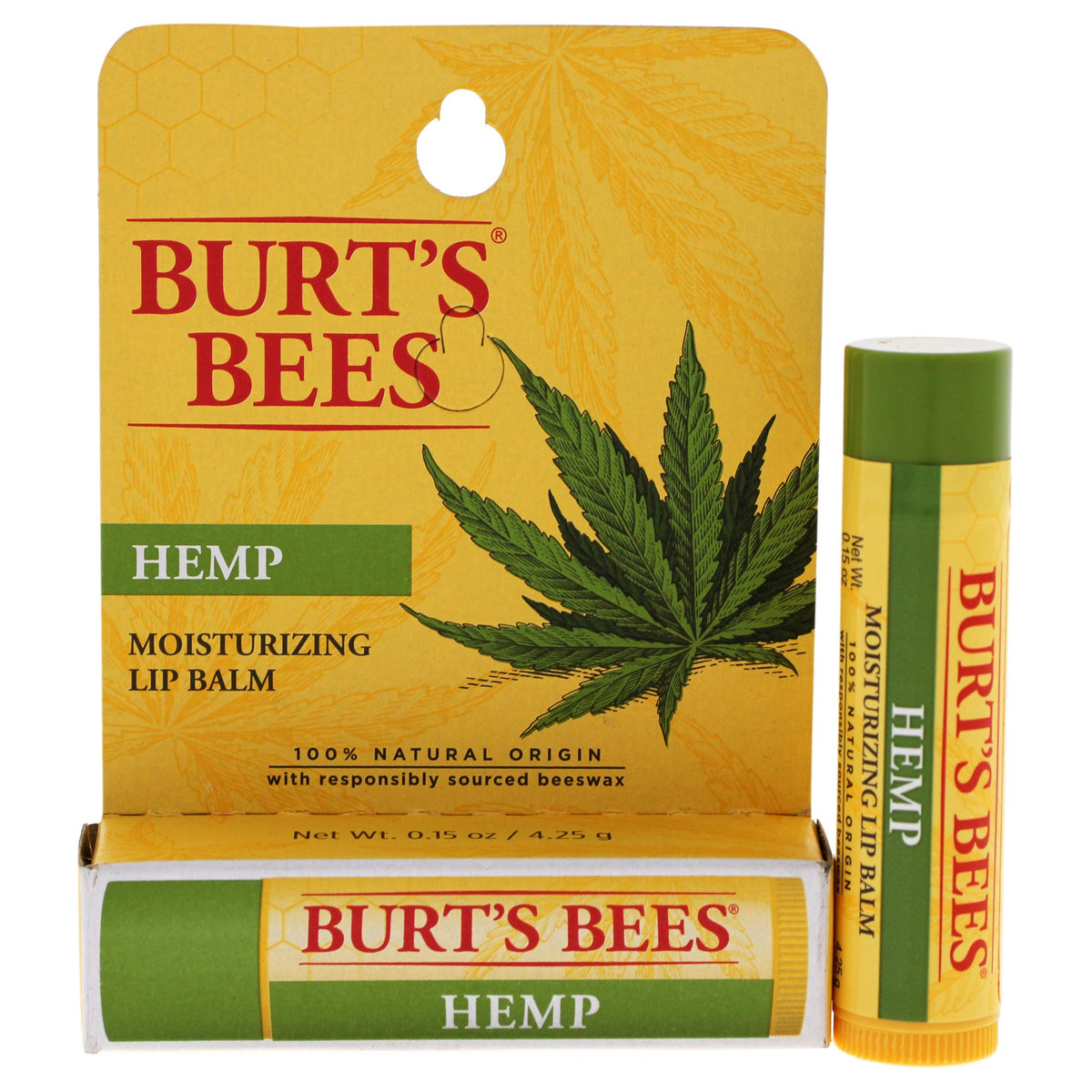 Burts Bees 100 Natural Origin Moisturizing Lip Balm  Hemp with Beeswax  015 Oz