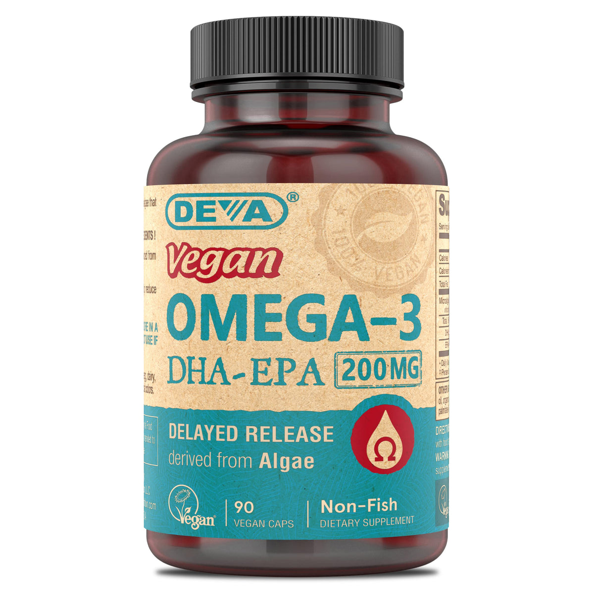 Deva Vegan Omega-3 Dha-Epa From Micro Algae, 90 Delayed Release Capsules, 1-Pack