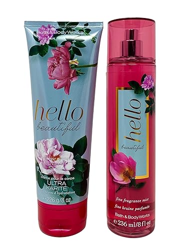 Bath & Body Works Hello Beautiful Gift Set - Fine Fragrance Mist & Body Cream, 2 Count