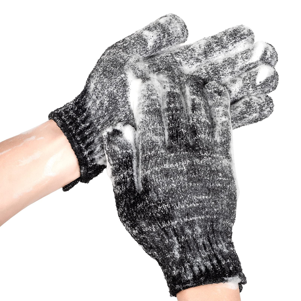 Lavador Exfoliating Bath Gloves - Bamboo Charcoal, Deep Clean, Spa & Massage, 2 Count