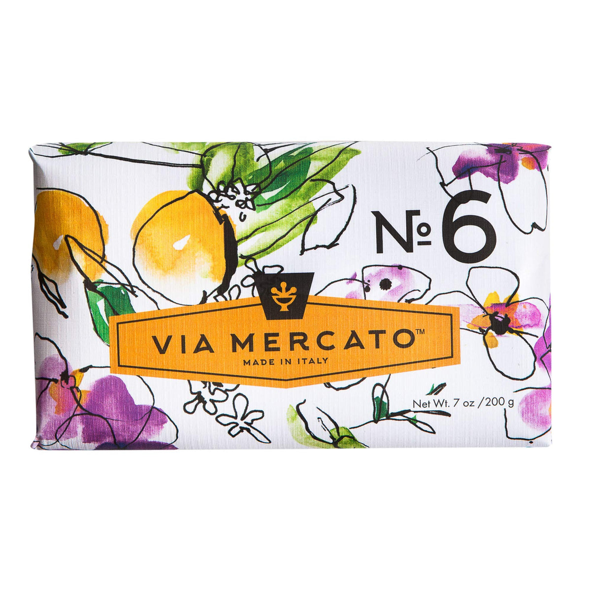 Via Mercato Fig, Orange Blossom & Cedarwood Soap Bar - 200G (7Oz) - Italian Artisan Soap