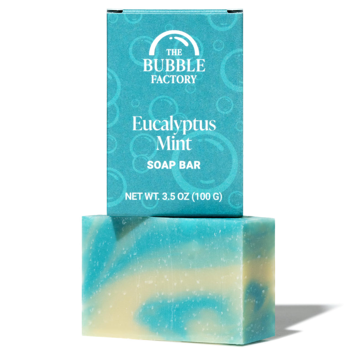 The Bubble Factory Eucalyptus Mint Handmade Soap, All Natural, Vegan, 3.5 Oz Bar