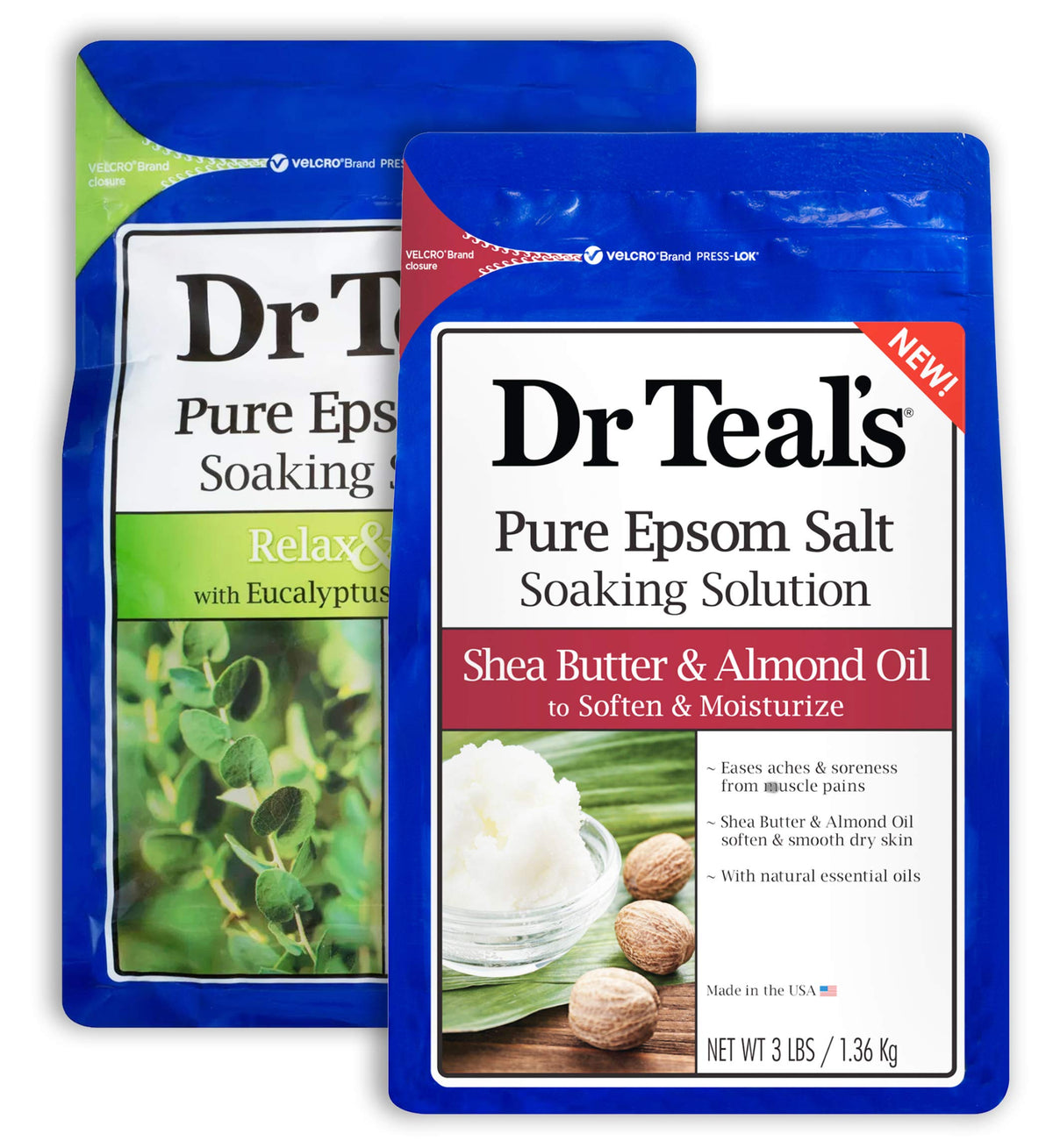 Dr. Teal'S Epsom Salt Bath Gift Set - 2 Pack, Eucalyptus & Spearmint, Shea Butter & Almond