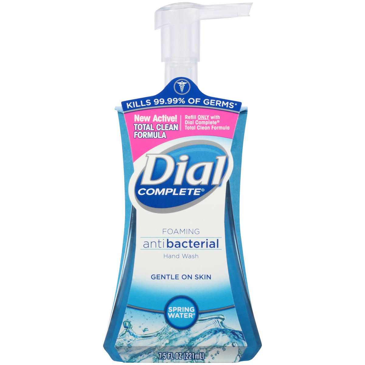 Dial Complete Foaming Antibacterial Hand Wash, Spring Water, 7.5 Oz - Gentle & Effective Cleanser