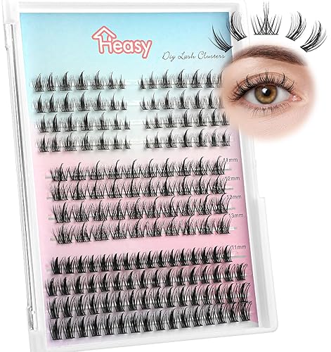 Heasy Manga Lash Clusters - 160 Pcs Spiky Anime Lashes For Cosplay, Black Faux Mink