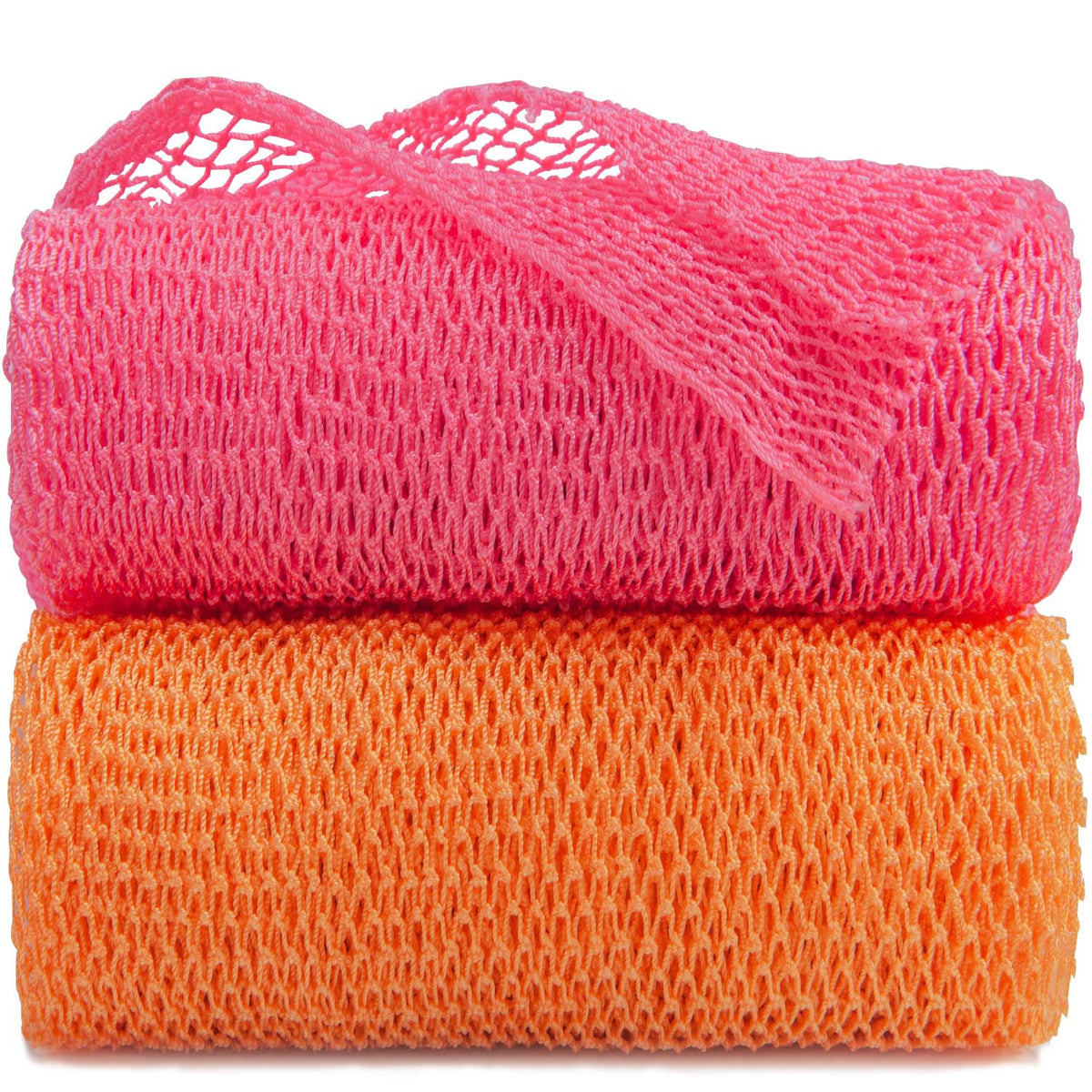 Gugar African Net Sponge - Authentic Exfoliating Bath Scrubber In Pink And Orange