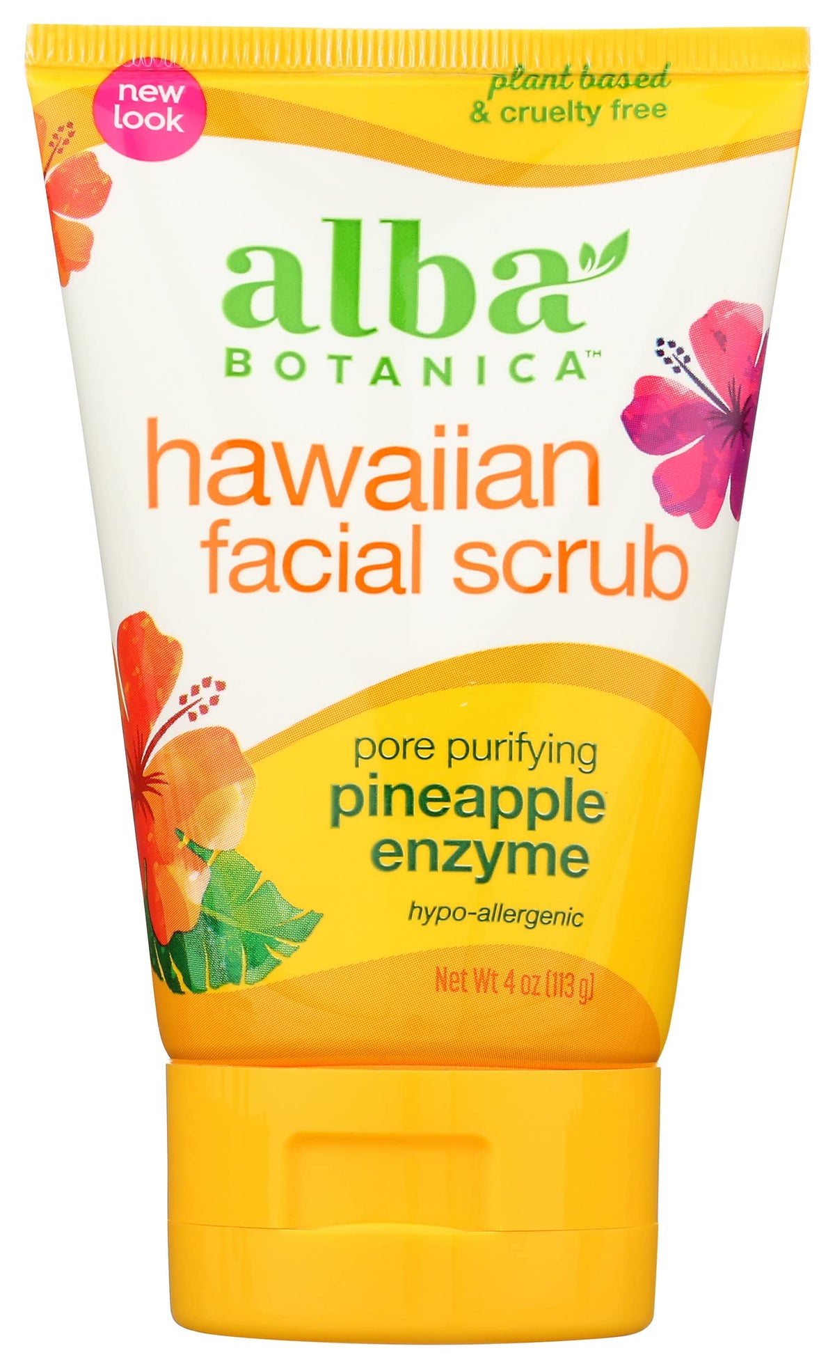 Alba Botanica Hawaiian Pineapple Enzyme Facial Scrub - 4 Oz Exfoliating Cleanser