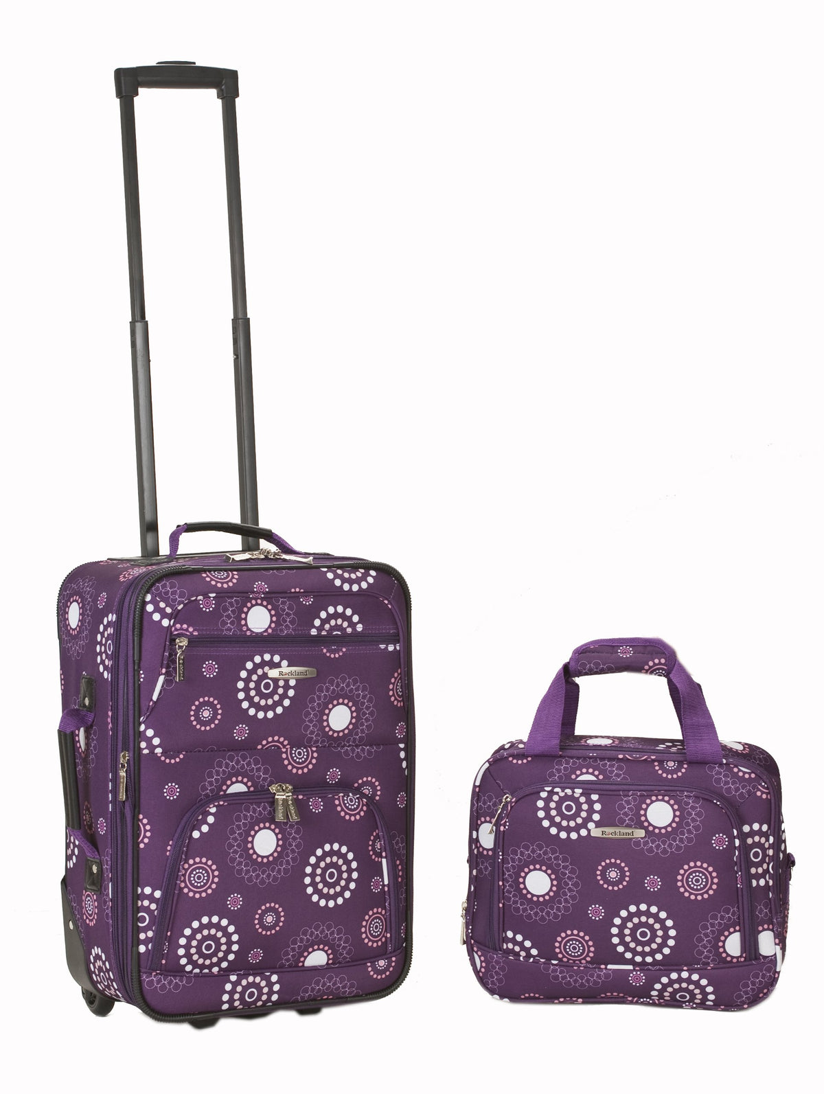 Rockland 2-Piece Expandable Softside Luggage Set, Purple Pearl, 14/19 Inches