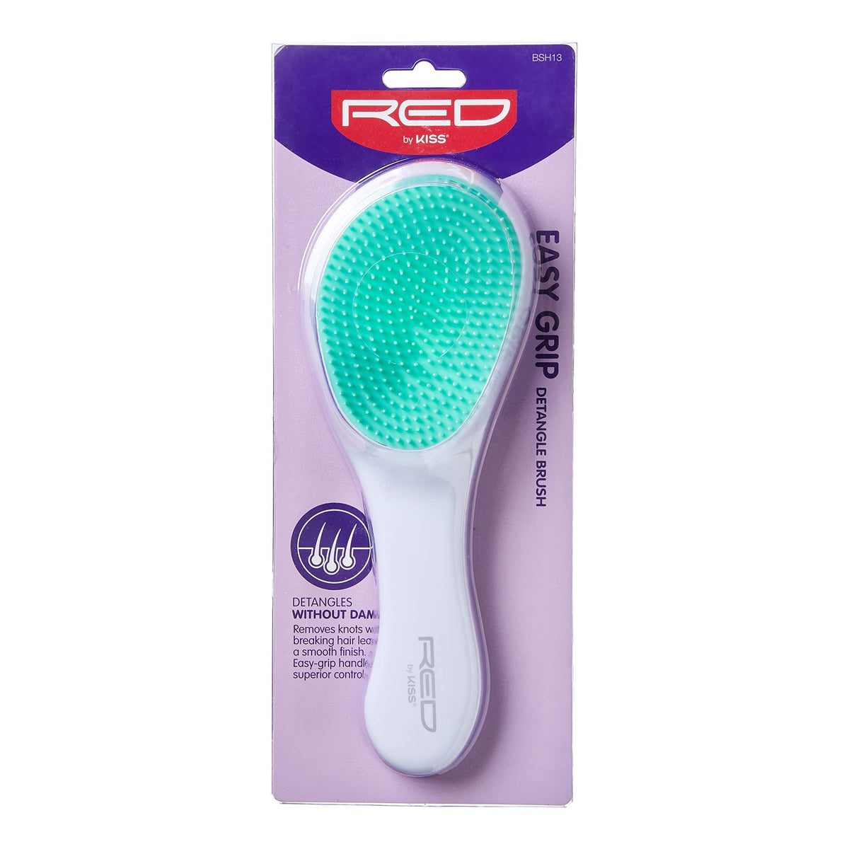 Red by Kiss Easy Grip Detangle Brush with Handle - Special Synthetic Hair Brush