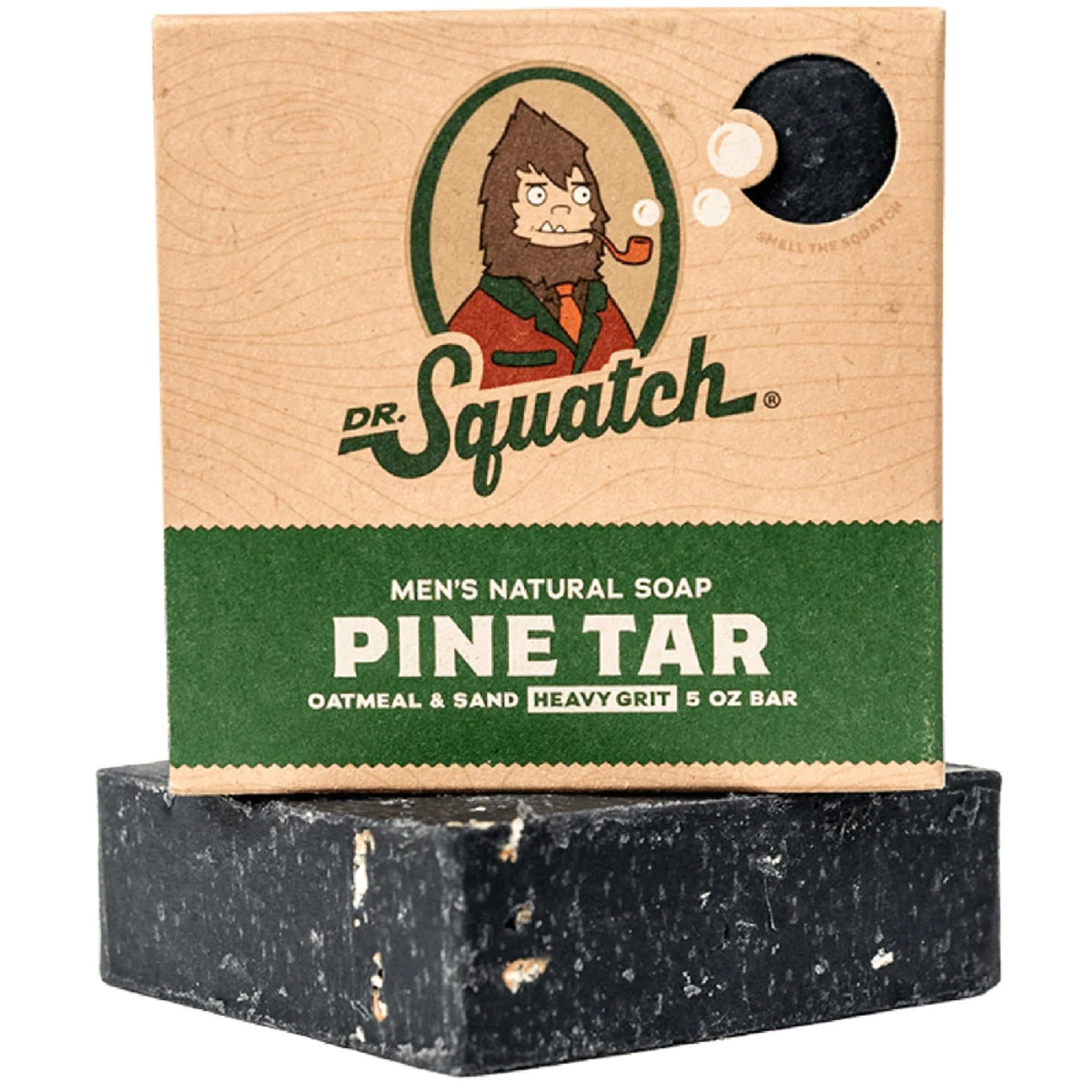 Dr. Squatch Pine Tar Soap For Men - All Natural 5Oz Bar With Heavy Grit