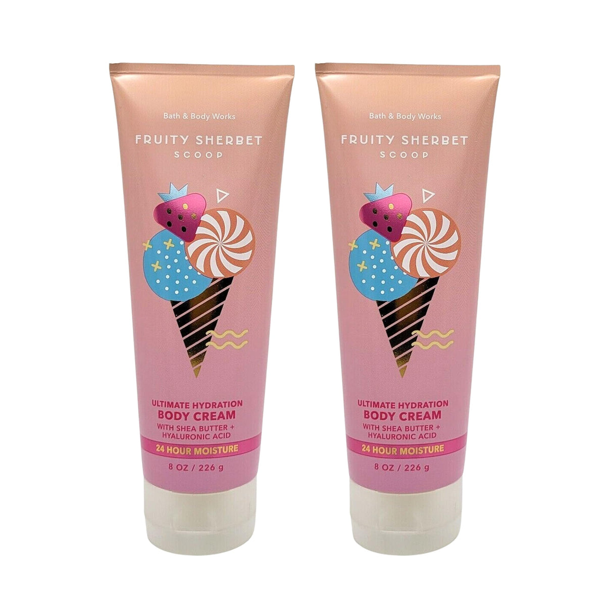 Bath & Body Works Ultimate Hydration Body Cream, Fruity Sherbet Scoop, 8 Oz (Pack Of 2)