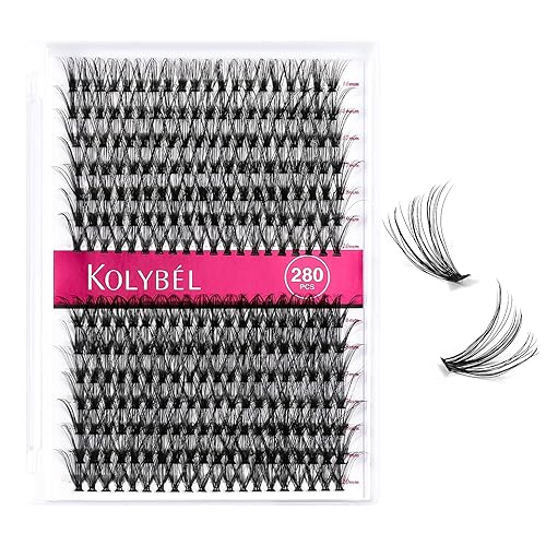 Kolybel 280pcs Cluster Lashes 30D+40D C Curl DIY Eyelash Extensions 16-20mm Mix