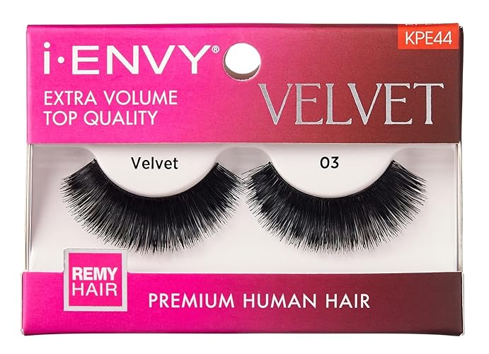 Kiss I Envy Velvet 03 Extra Volume Lashes - 6 Pack, Soft Velvet Material For All-Day Wear