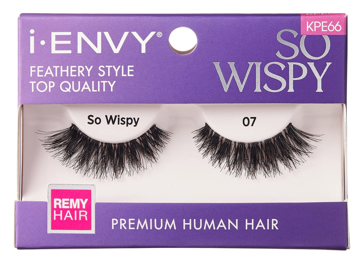 Kiss I Envy So Wispy 07 Lashes - Black Human Hair, 1 Pack, Natural Look