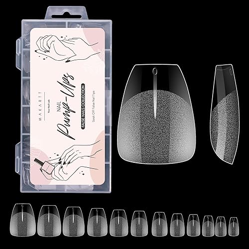 Makartt Extra Short Coffin Nail Tips, 120Pcs Clear Soft Gel Full Cover For Diy Acrylic Nails