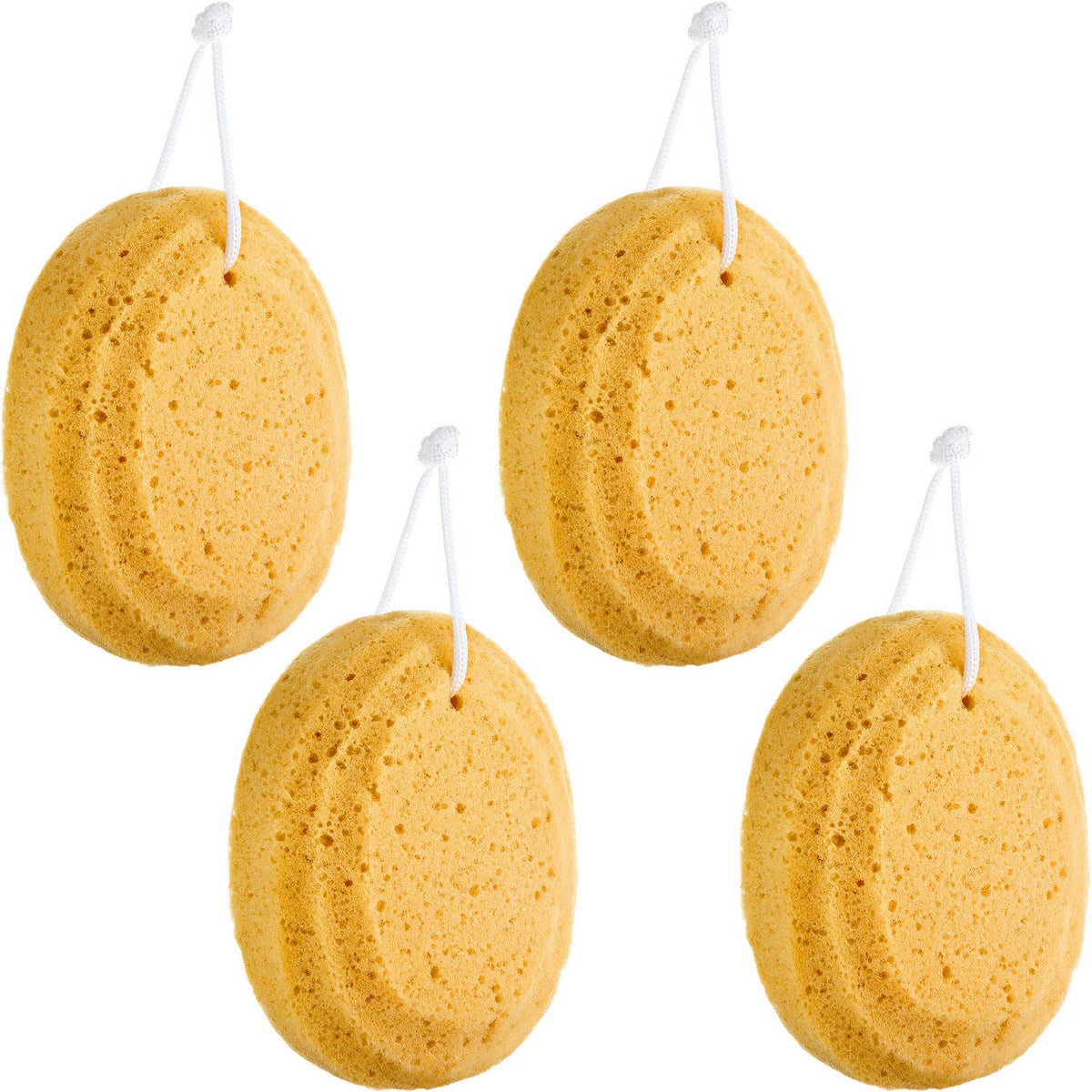 Boao 4 Pack Soft Natural Bath Sponge - Exfoliating Shower Foam For Soothing Skin Care