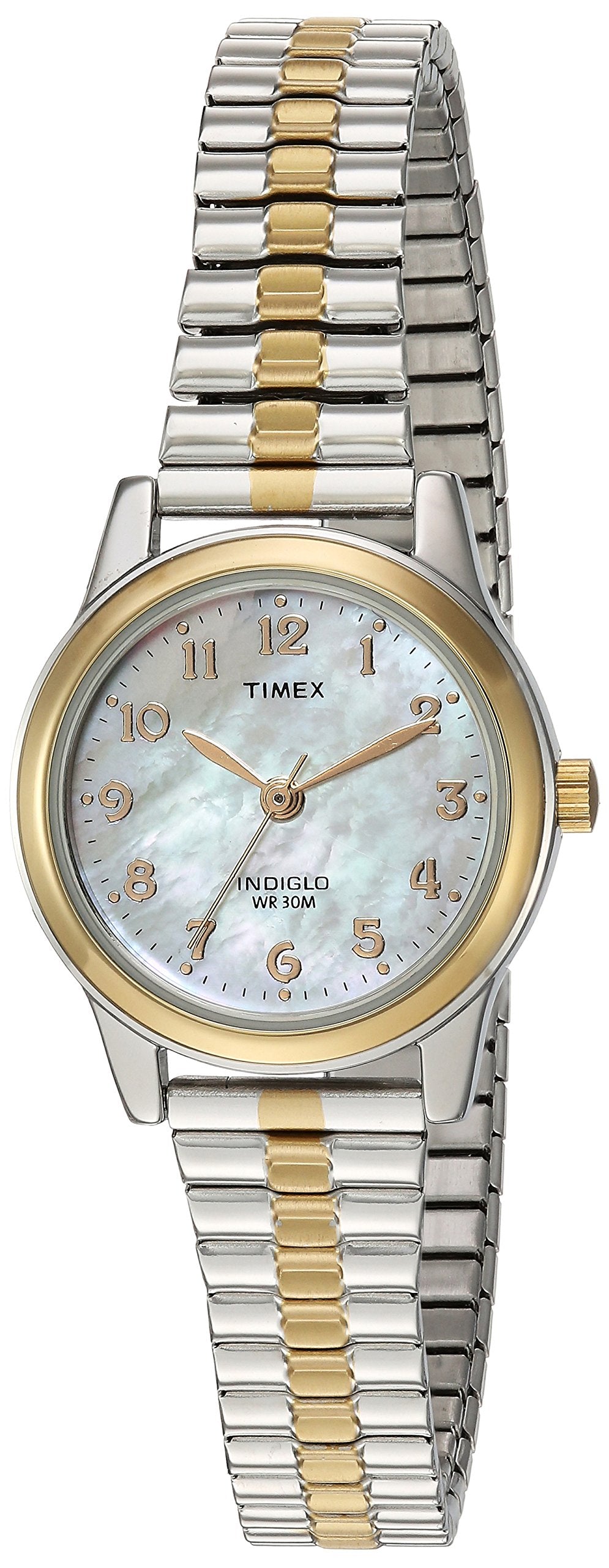 Timex Women'S Two-Tone Stainless Steel Expansion Band Watch - Essex Avenue Extra Long