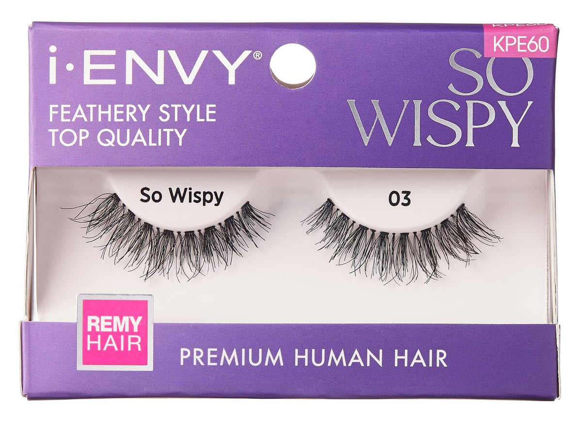 Kiss Kiss I Envy So Wispy 03 Lashes - Natural Look, Black Human Hair, 1 Pack