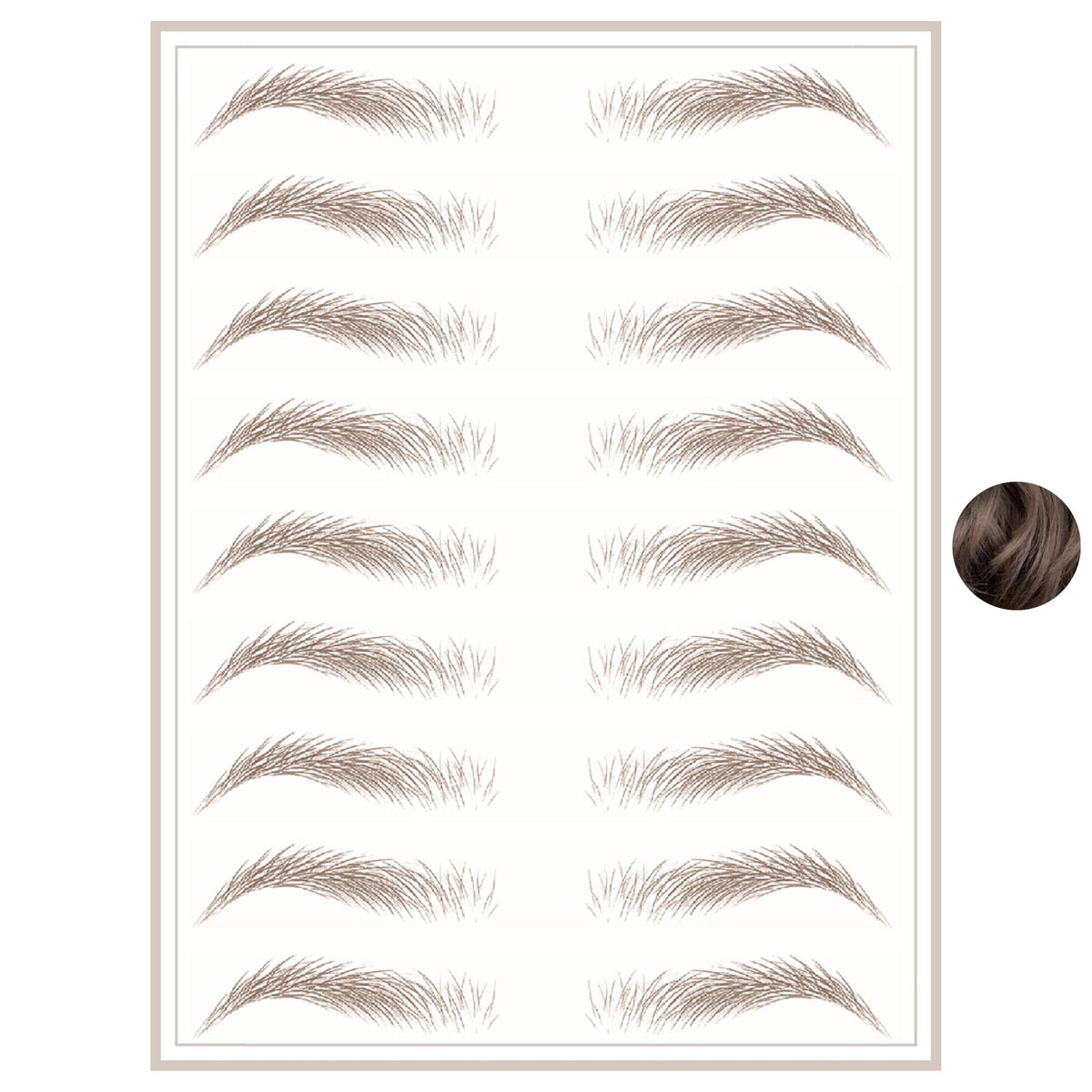 Brows By Bossy Waterproof Temporary Eyebrow Tattoos - Ash Brown Peel Off Stickers For Men & Women