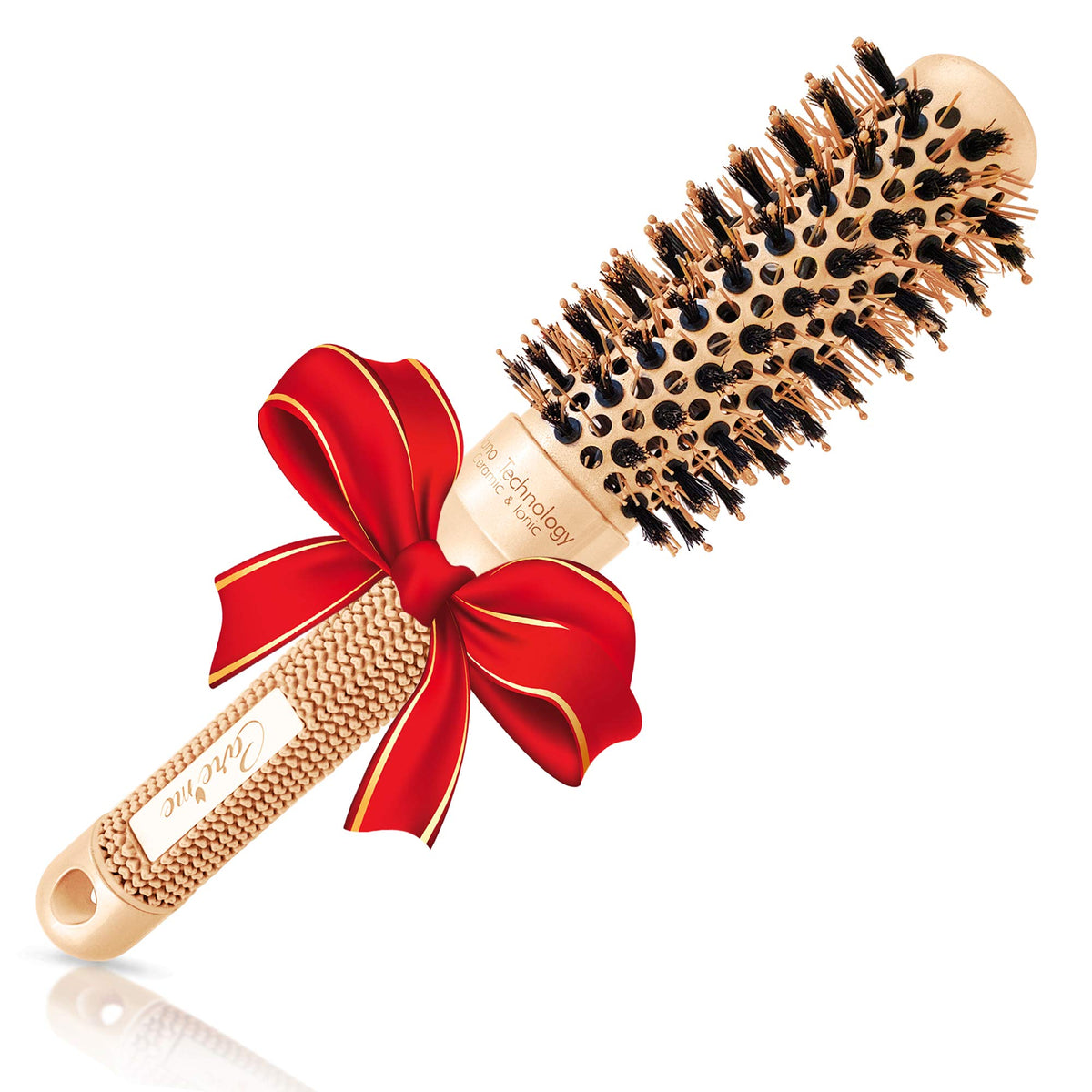 Care Me Vented Thermal Round Brush, Boar Bristles, 1.3&quot; Ceramic For Blow-Drying & Curling