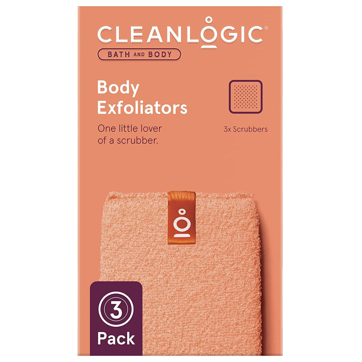 Cleanlogic Exfoliating Body Scrubber - 3 Count For Smooth Skin, Daily Skincare Routine