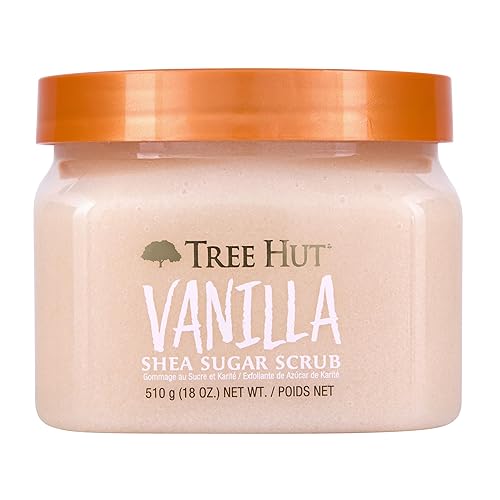 Tree Hut Vanilla Shea Sugar Exfoliating Body Scrub, 18 Oz - Hydrating & Gentle Exfoliation