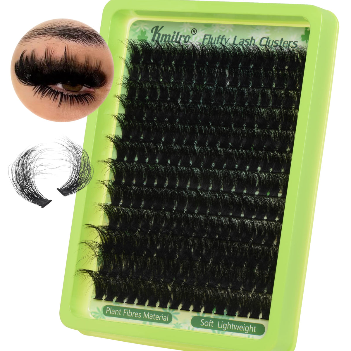 Kmilro Thick Lash Clusters 14-24Mm D Curl Waterproof Volume Eyelash Extensions 192Pcs