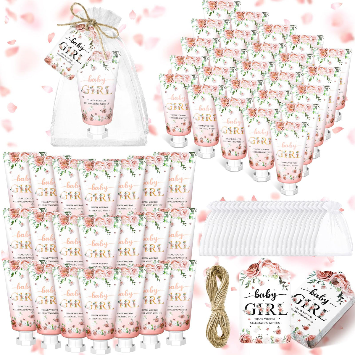 Dansib Baby Shower Hand Cream Favors, 144 Travel Size Lotion Gift Set For Weddings & Christmas