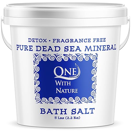 One With Nature 100% Pure Dead Sea Salt 5Lb - Fine Bath Salts For Exfoliating & Acne Treatment