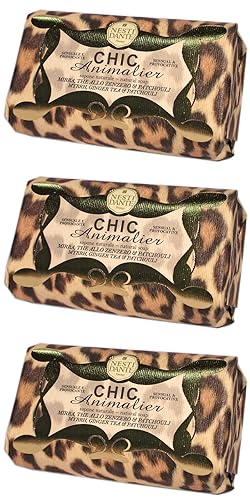 Saponeria Nesti Firenze &quot;Bronze Leopard&quot; Natural Perfumed Soap - Pack Of 3 (8.8 Oz)