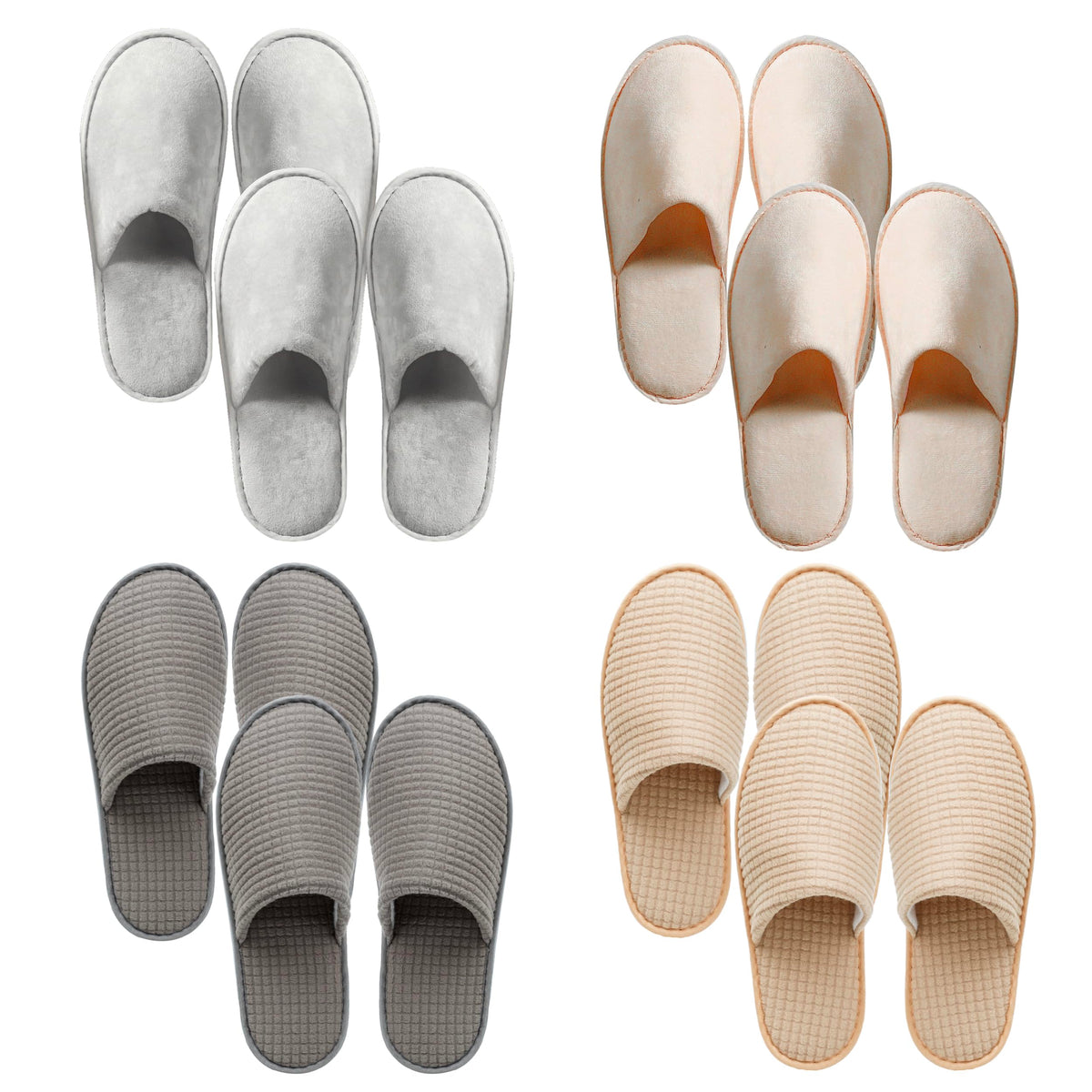 Ostadarra 8 Pairs Spa Slippers - Non-Slip, Washable, Reusable For Men & Women, Hotel &