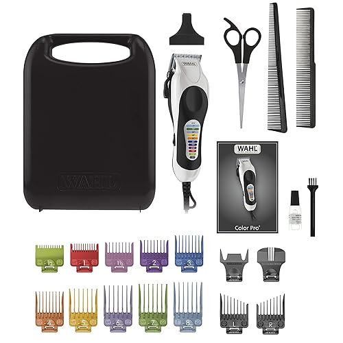 Wahl Color Pro Plus Haircutting Kit - Professional Hair Clipper Set In Blue