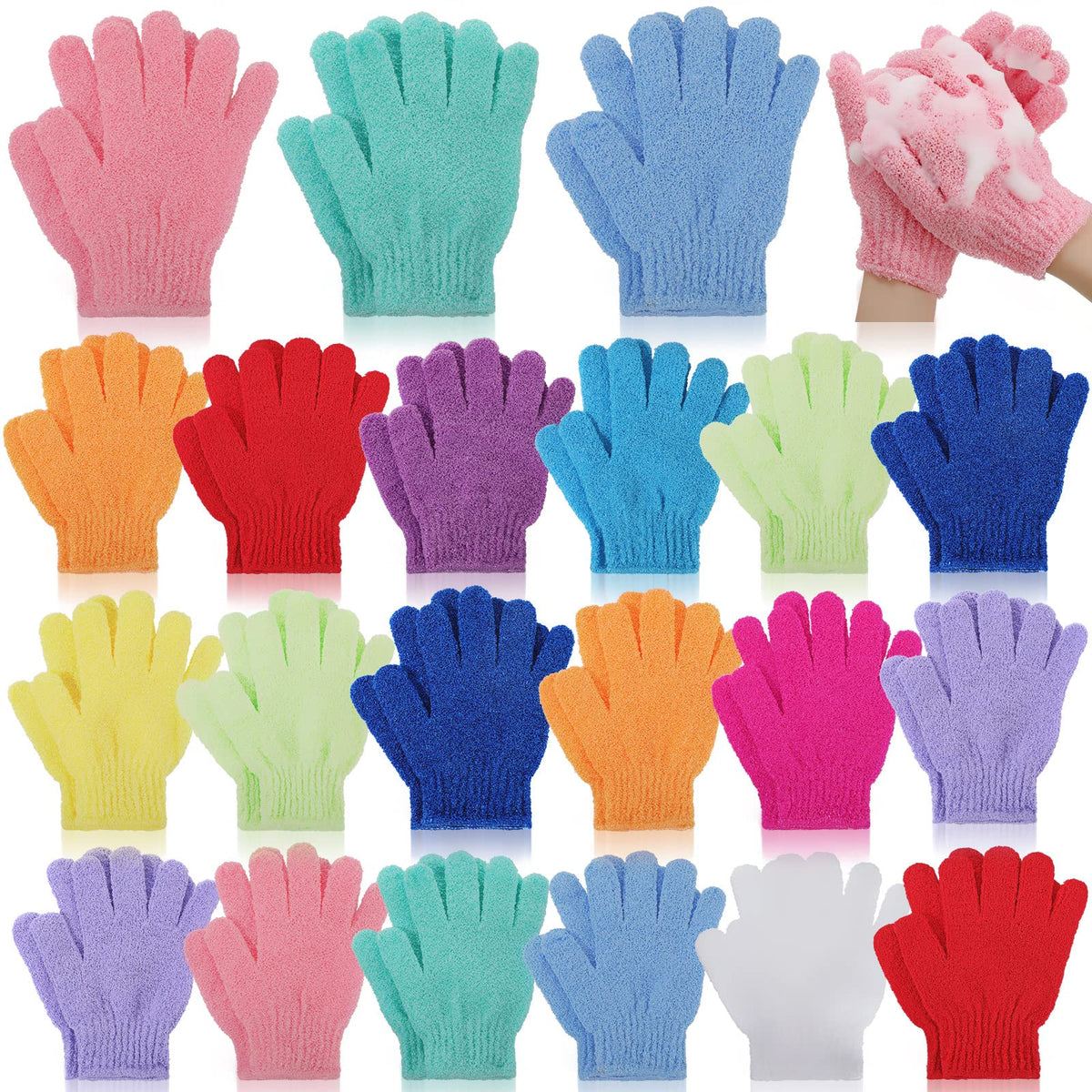 Tegeme 50 Pcs Exfoliating Gloves - Double Sided Bath Shower Scrubber For Deep Clean Skin