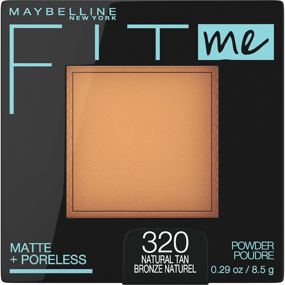 Maybelline Fit Me Matte + Poreless Pressed Powder, Natural Tan, 0.29 Oz - Makeup & Setting Powder