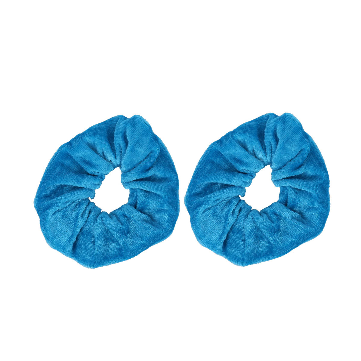 Motique Accessories Velvet Solid Scrunchies Set of 2 - Solid Blue Hair Accessories