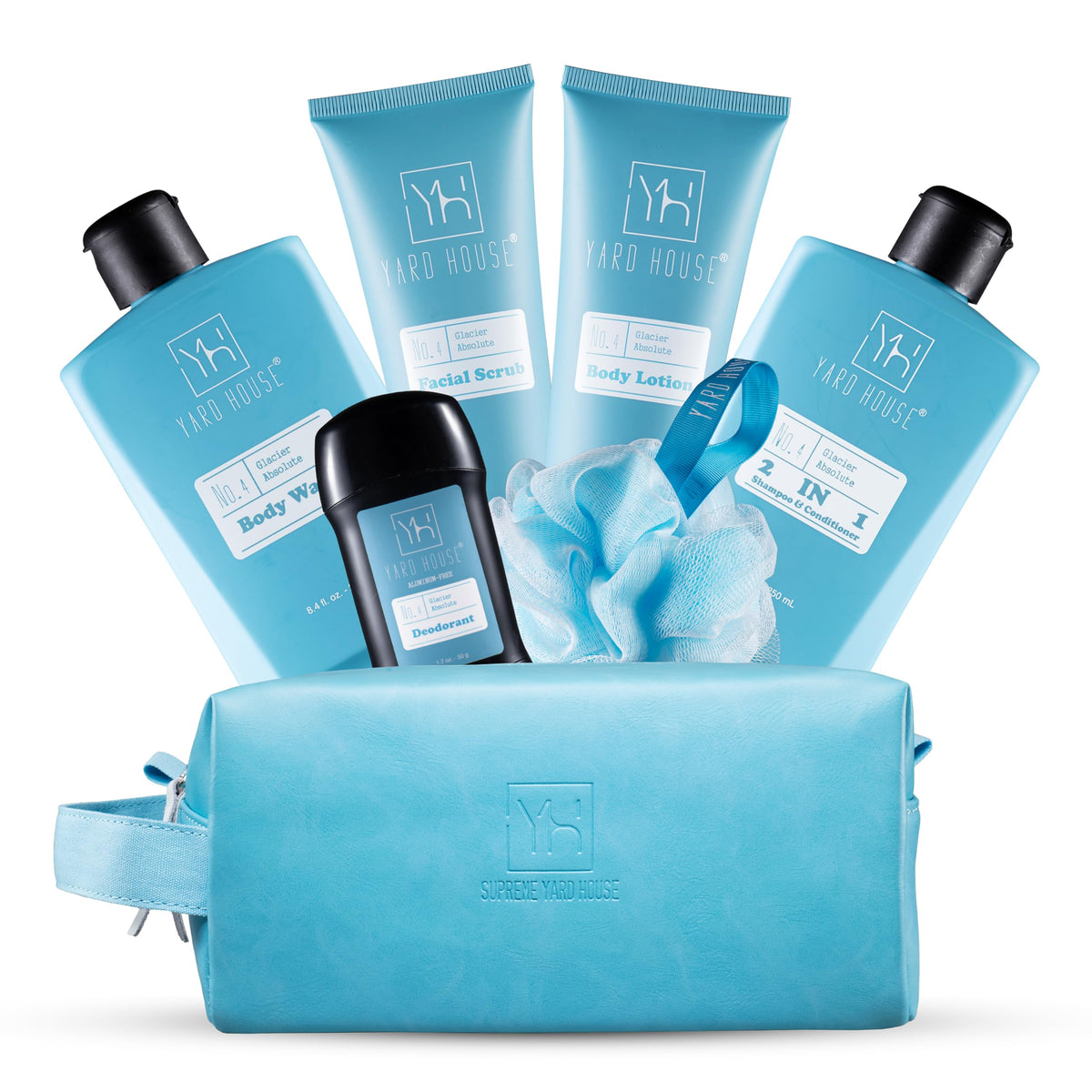 Yard House Men'S Gift Set - Glacier Absolute Toiletry Bag With Full Size Skin Care Kits