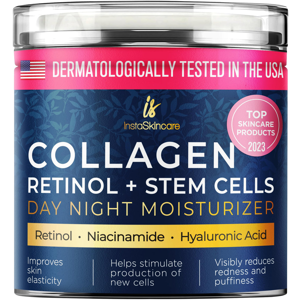 Instaskincare Collagen Face Moisturizer With Retinol & Hyaluronic Acid - Anti-Aging Cream 1.7Oz