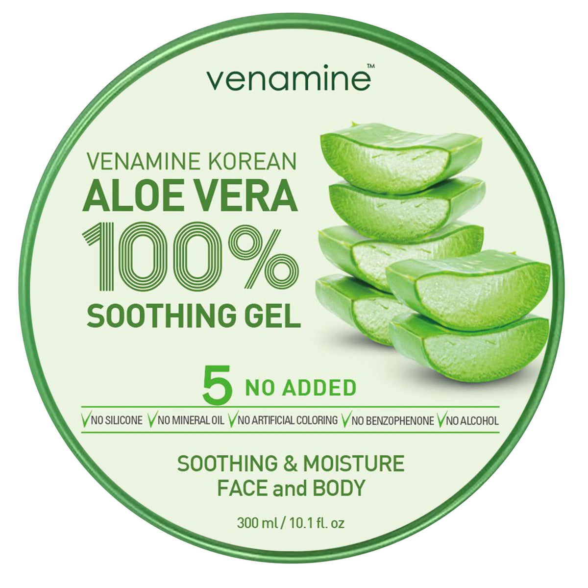 Venamine Aloe Vera Soothing Gel 300Ml - Organic Moisture Gel For Face & Body